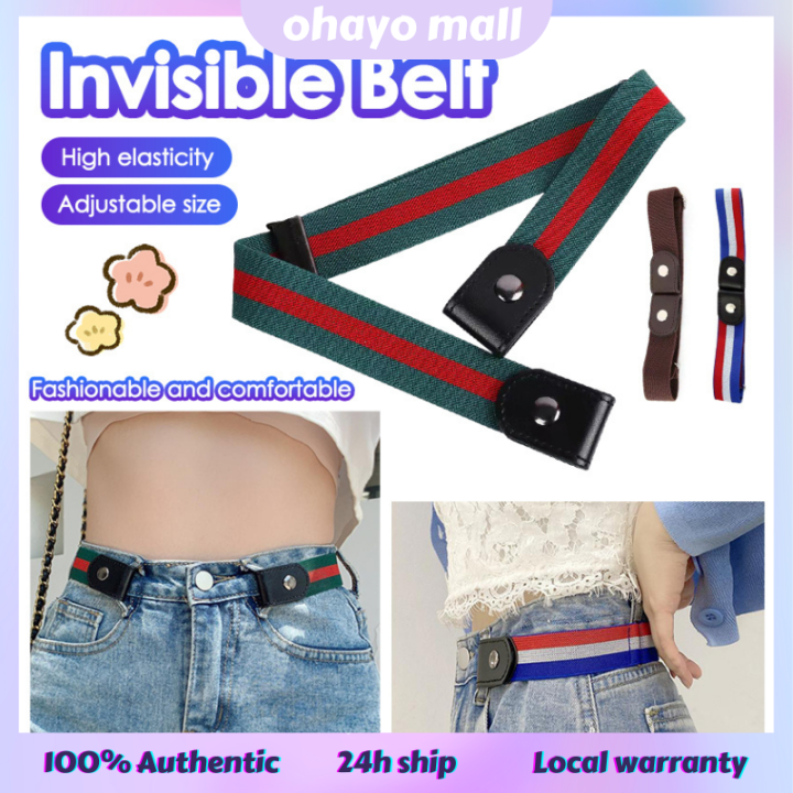 Woman's Belt BuckleFree Waist Jeans Pants No Buckle Stretch Elastic