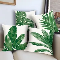 Tropical Green Plant Palm Leaf Banana Leaf Pillowcase Sofa Cushion Cover Home Decor Pillowcase Aesthetics