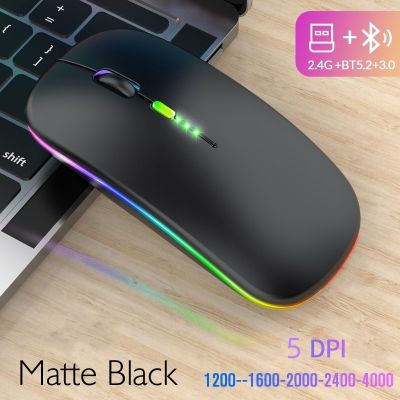 New Bluetooth Wireless Mouse with USB Rechargeable RGB Mouse for Computer Laptop PC Macbook Gaming Mouse Gamer 2.4GHz Portable