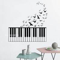 [COD] Keys Wall Vinyl Sticker Birds Musical Notes Hot Murals Game Room Housewares LC1124