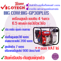 VIGOTECH เครื่องยนต์สูบน้ำ เบนซิน 4 จังหวะ 6.5 แรงม้า รุ่น BIGCOW ท่อ 2x2 นิ้ว BIG-GP-20PLUS / ท่อ 3x3 นิ้ว BIG-GP-30 PLUS สินค้ารับประกัน6เดือน