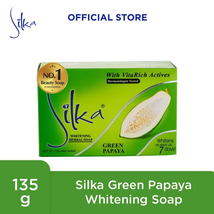 Silka Green Papaya Whitening Soap 135g ┇ 