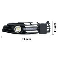 Front Fog Light Grille Daytime Running Light Grille ABS Fog Light Grille Lighting Car for VW Passat B5 B5.5 2000-2005