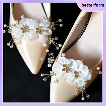 Decorative Clips Charm Buckle Shoe Decorations Silk Flower Rhinestone Shoe  Clip