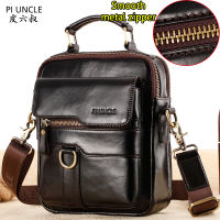 PIUNCLE Brand High Quality Men New 2021 Sale Original Genuine Leather Mens Messenger Shoulder Bag For Men Crossbody Bags Waterproof Large Capacity Sling Bag For Male Fashion Top-handle Bag Vintage Cowhide Male Totes Bag Office Handbags For Men Travel Bag