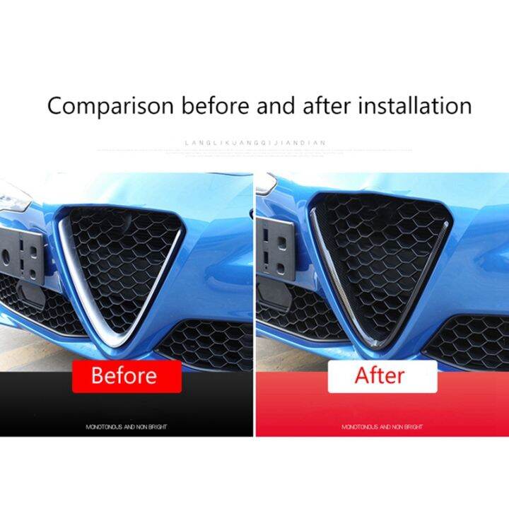 for-alfa-romeo-giulia-2016-2019-car-front-bumper-air-grilles-v-frame-decoration-trim-sticker-logo-cover-accessories