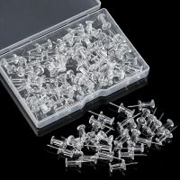 ❐✶๑ 100 Pcs High Quality Board Thumb Tacks Plastic Buttons Pins Clear Push Pins Drawing Pins Push Pins Stationery Supplies