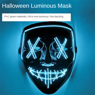 Halloween Decoration Glowing Led Party Masque Masquerade Neon Light Glow In The Dark Horror Halloween Party Decoration
