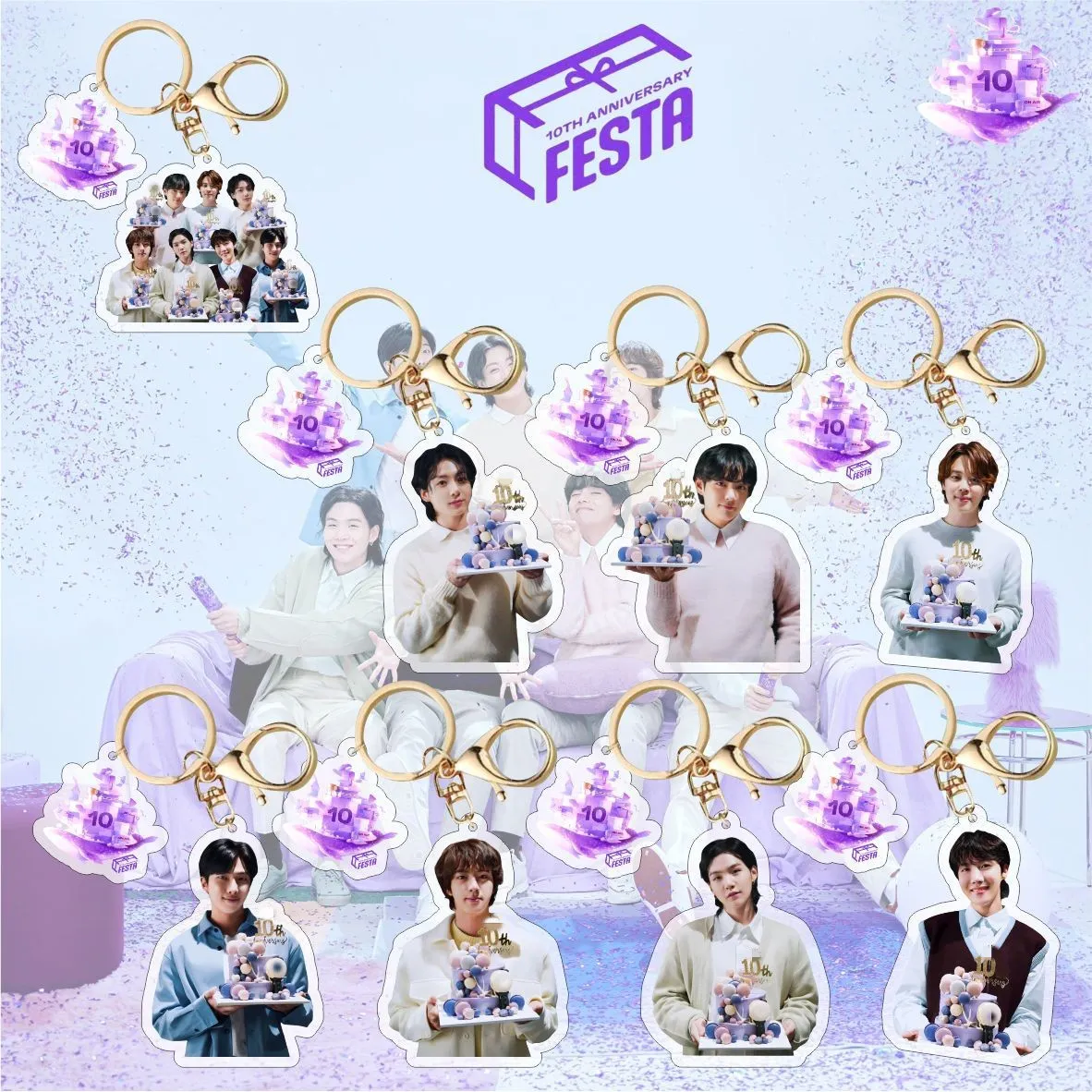 2023 Bts Festa The Tenth Anniversary Acrylic Keychain Bag Pendant V Jung  Kook Suga Jin Jimin Rm J-Hope | Lazada.Vn