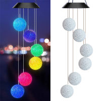 Color Changing Solar Power Wind Chime Light Mobile Wind Bell Lamp Portable Waterproof Outdoor Haning Light for Patio Yard Gard