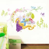 Cartoon Rapunzel Ariel Cinderalle Princess Wall Stickers For Girls Room Home Decoration Pvc Poster Kids Wall Art Decals Stickers