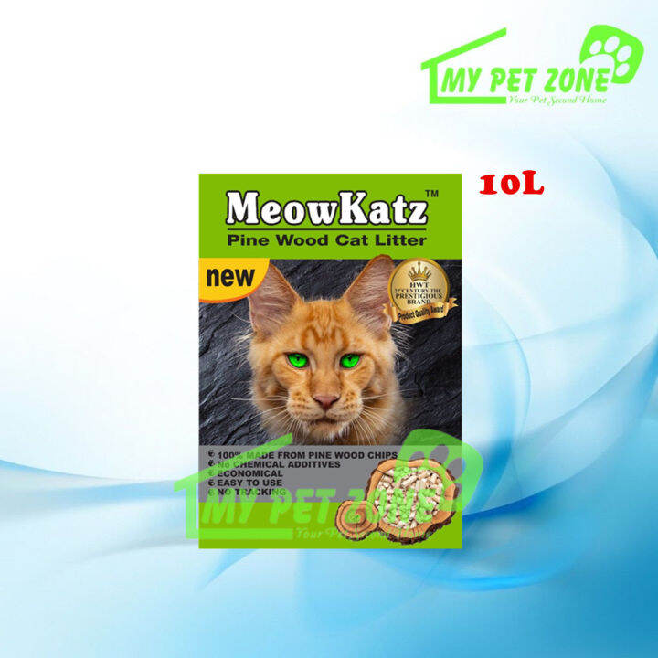MeowKatz Natural Pine Wood Cat Litter 10L Meow Katz Lazada