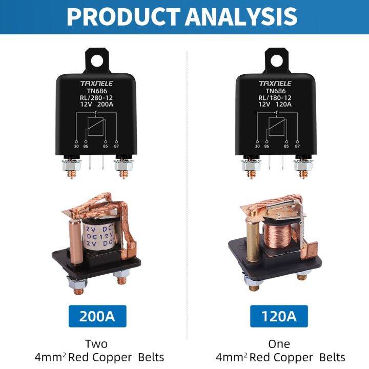 รีเลย์สตาร์ทรีเลย์กระแสสูง100a-200a-รีเลย์สตาร์ทกระแสไฟแรงสูง12v-24v-รีเลย์รถยนต์