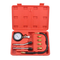 Petrol Engine Compression Tester Kit Gases Engine Cylinder Compressor Gauge Meter Testing Tool Set for Automotives Motorcycle Repairing