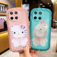 เคสสมาร์ทโฟนใหม่สำหรับ Realme11 Realme RealmeC51 11 C51 NFC 4G 5G ป้องกันตกเคสโทรศัพท์เคสนิ่มกล้องป้องกันฝาหลังแมวสีขาวน่ารักสีชมพู KT