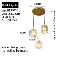 TengShuo LED K9 โคมไฟระย้าคริสตัล โคมไฟระย้า โคมไฟระย้าโมเดิร์น โคมระย้าบันได ไฟ ห้อย สไตล์นอร์ดิก หลอดไฟติดห้อง ไฟเพดานบ้าน