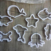 8ชิ้นเซ็ตเป็นมิตรกับสิ่งแวดล้อมพลาสติก Sea Creature เครื่องตัดคุกกี้ Mini Biscuit Cutters สำหรับเด็กช็อกโกแลตบิสกิตแม่พิมพ์ตกแต่ง Tool