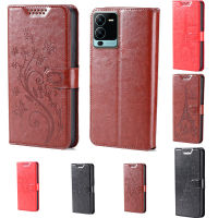 Vpcmis Tree Tower Embossment Design Wallet Case For Vivo V25 Pro Leather Card Slot Flip Phone Casing