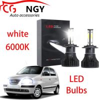 สำหรับ Hyundai Atoz 1998-2007หลอดไฟหน้า LED 6000K สีขาว High &amp; Low Beam Kit (1คู่)