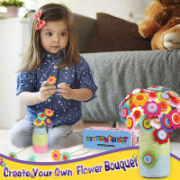 Moito Flower Craft Kit Bouquet with Buttons and Felt Flowers Vase Art Diy Craft