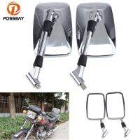 10mm Motorcycle Mirror Rear View Scooter Square For Harley Honda Suzuki Yamaha Cafe Racer Motorbike Mirrors honda grom msx125 Mirrors