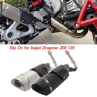 พิมพ์รถจักรยานยนต์ประเภทหนึ่งท่อลิงค์กลางด้านหน้าสำหรับ ITALJET Dragster 125 200ไอเสียหนีท่อไอเสียระบบเต็มรูปแบบปรับเปลี่ยนท่อไอเสียกับนักฆ่า DB