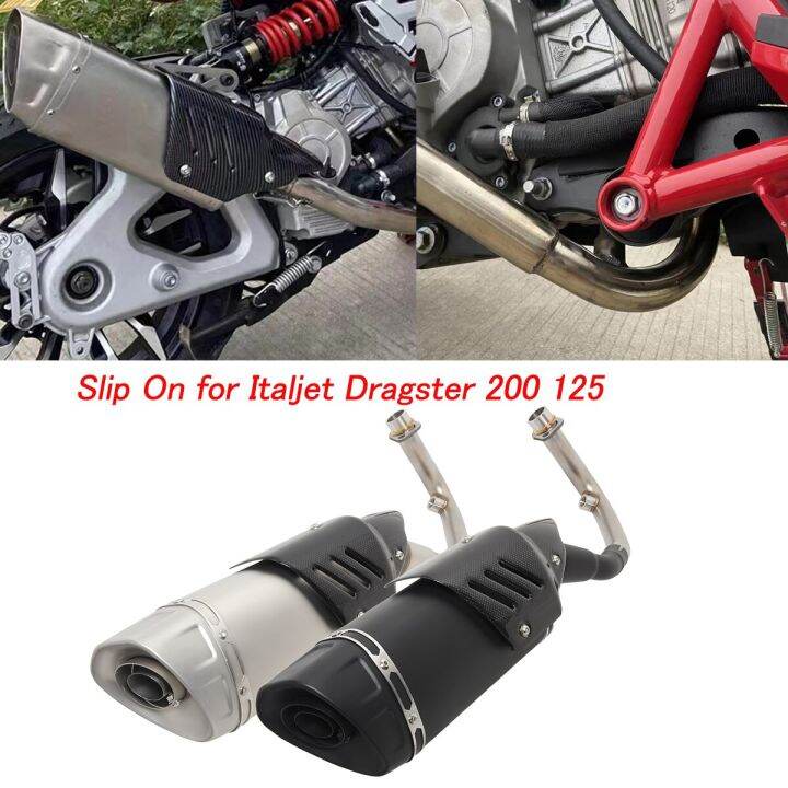 พิมพ์รถจักรยานยนต์ประเภทหนึ่งท่อลิงค์กลางด้านหน้าสำหรับ-italjet-dragster-125-200ไอเสียหนีท่อไอเสียระบบเต็มรูปแบบปรับเปลี่ยนท่อไอเสียกับนักฆ่า-db