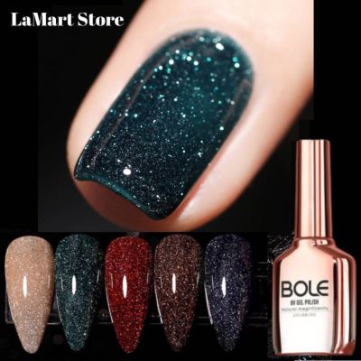 LaMart Store💅🏻【Bole】10 สียูวีเล็บกลิตเตอร์ดิสโก้แสงดาวยาทาเล็บหรูหราเล็บเจลเล็บกลิตเตอร์กลิตเตอร์เล็บเจลจุด Glitter Nail Gel P-olish UV Nail Art Glue