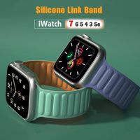 สายแม่เหล็กสุดหรูสำหรับนาฬิกา Apple Ultra 49มม. 8 Band 41มม. 45มม. 40มม. 44มม. 38/42มม. สายเชื่อมซิลิโคน I Watch Series 8 7 6 SE 5 4 3