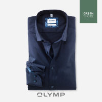 OLYMP GREEN CHOICE Level Five Shirt เสื้อเชิ้ตรักษ์โลก สีกรมท่า ผ้าเท็กเจอร์  ทรงพอดีตัว ยืดหยุ่นได้ดี รีดง่าย