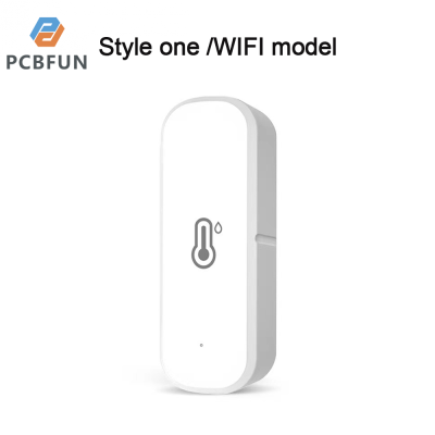 pcbfun เครื่องแสดงอุณหภูมิความชื้น WiFi อัจฉริยะเซ็นเซอร์วัดอุณหภูมิความชื้นไร้สายสำหรับโรงจอดรถบ้านสัตว์เลี้ยง