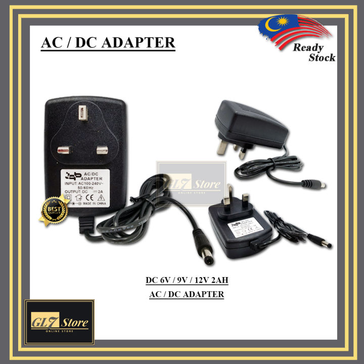 AC TO DC ADAPTER 6V2A / 9V2A / 12V2A UK SWITCHING POWER SUPPLY 6V 2A ...