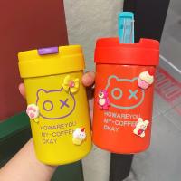 【JH】 The new net red tons of insulation cup girl student straw coffee children mini drinking one piece on behalf