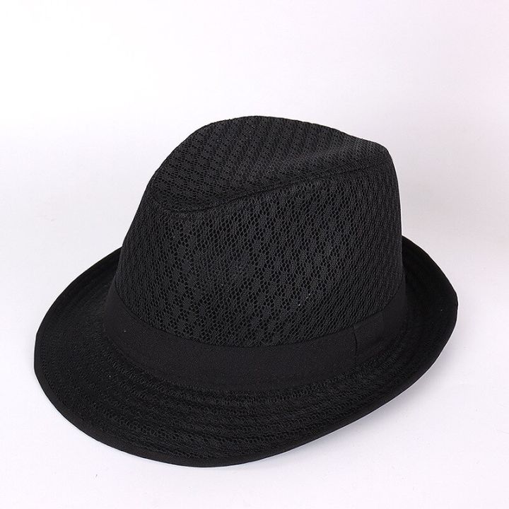หมวก-fedoras-สำหรับผู้ชายในช่วงฤดูร้อนหมวกทรงโบเลอร์แจ๊สหมวกลายสก๊อตผู้ใหญ่