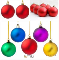 Ornamen Bola Glitter Ukuran 4cm 6cm Untuk Dekorasi Pohon Natal TiKi