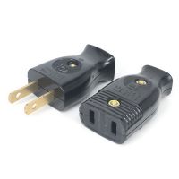 New America 2 Pole 15A Male US Wiring Plug Adapter Female Socket Type A Power Strip Connector Japan Rewirable Cable Convert PlugWires Leads Adapters