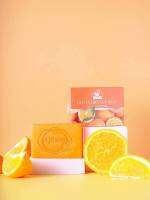 สบู่Hongfa สบู่กลูต้าส้ม สบู่ตัวขาว GLUTA ORANGE SOAP ผสมวิตามิน C&amp;E ช่วยผลัดเซลล์ผิวเก่า เผยผิวกระจ่างใส ขนาด 180 g.