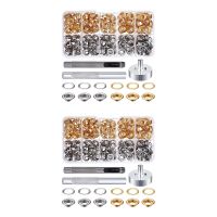 200 Sets 1/4 Inch Grommet Kit Grommets Eyelets with 6 Pieces Install Tool Kit, 2 Colors