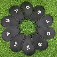 ☌◆ 10pcs Golf Iron Headcovers การพิมพ์ตัวอักษรตัวเลข Golf Club ฝาครอบป้องกัน Cut Resistant แบบพกพาทนทานอุปกรณ์เสริมกลางแจ้ง