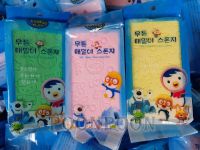 ฟองน้ำขัดขี้ไคลนำเข้าจากเกาหลีลายการ์ตูน PORORO คละสี