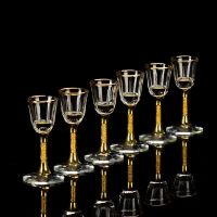 【CW】◎┋∏  5-65ml Gold Foil Shot Glass Lead-Free Goblet Vodka Spirits Wine Set Luxury Small Glasses