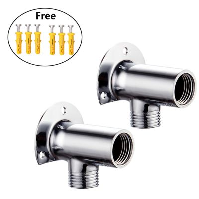 2PCS Chrome-plated Brass Faucet Installation Adapter Faucet Fixed Wall Base Bracket Bathroom Bath Shower Tap Replacement Parts