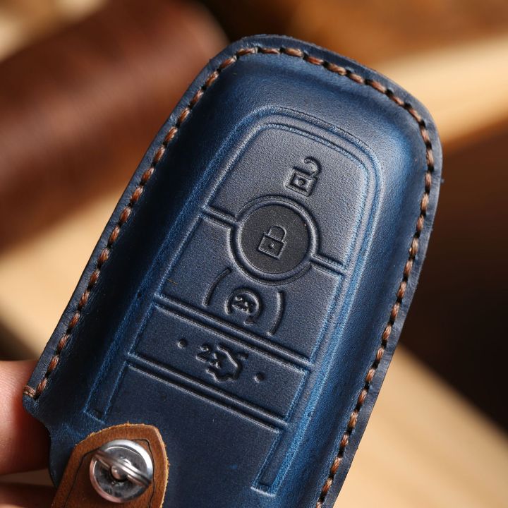 leather-car-key-case-cover-keychain-holder-fob-protector-for-ford-mondeo-lincoln-aviator-navigator-f150-raptor-focus-keyring-bag