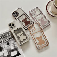 Trendy brand card holder Phone case for iphone 13 13pro 13promax 12 12pro 12promax Electroplating violent bear pattern new design case for iphone 11 11pro 11promax x xr xsmax transparent protective case for iphone 7+ 7 8+ 8 Cute phone case