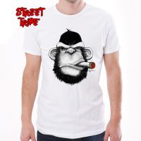 New Arrivals Men T-Shirt Fashion Cigar Monkey Printed T Shirt Cotton O-Neck Tops Funny Animal Tee 【Size S-4XL-5XL-6XL】