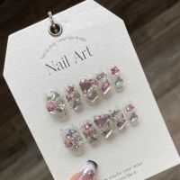 [HANDMADE]Artificial Nail Shiny Diamond Luxury Gentle Nails Reusable and Removable Nails