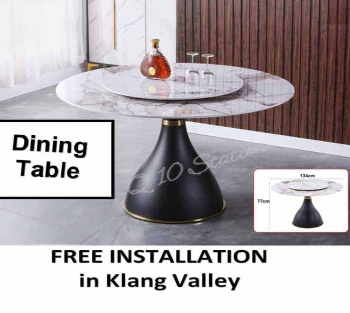 Q 10 Glossy Ceramic Top Dining Table / Ceramic Dining Table For 6
