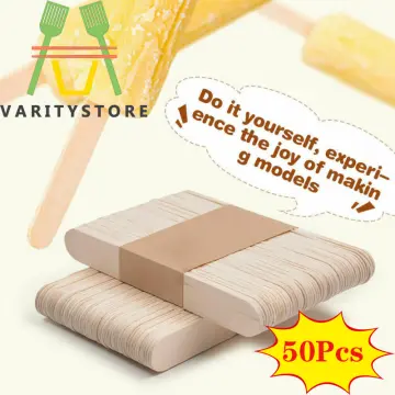 50/100pcs Ice Cream Popsicle Stick Wood Ice Cream Sticks Homemade Ice Cream  Spoon Hand Craft Stick Popsicle Accessories