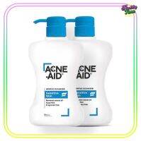 Acne-Aid Gentle Cleanser 500ml (2ขวด)   ลดการอุดตันรูขุมขน ลดสิวคนผิวแพ้ง่าย สีฟ้า