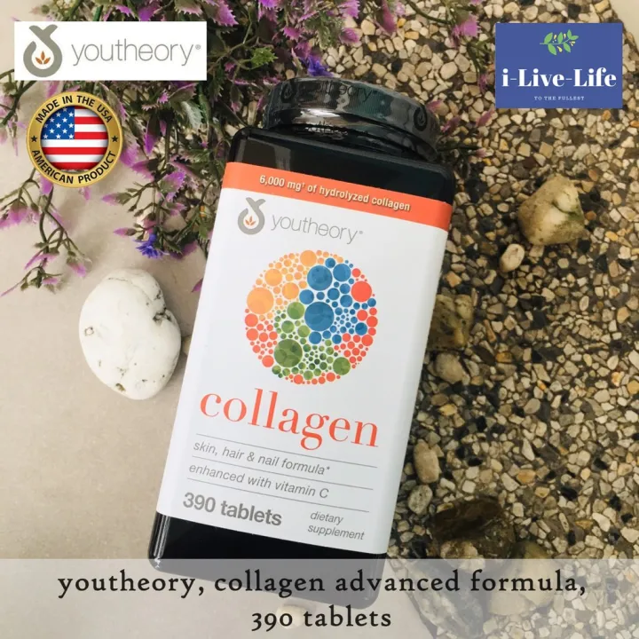 คอลลาเจน Collagen Type 1, 2&3 Advanced Formula 390 Tablets Youtheory